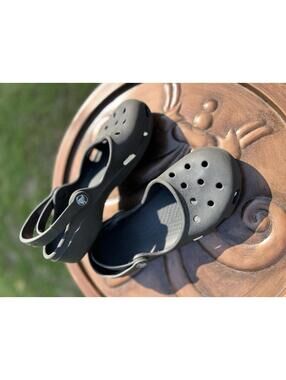 Crocs Karin Mary Jane 2 Strap Black Comfort Shoes Sandals Women's Size 9, Excell